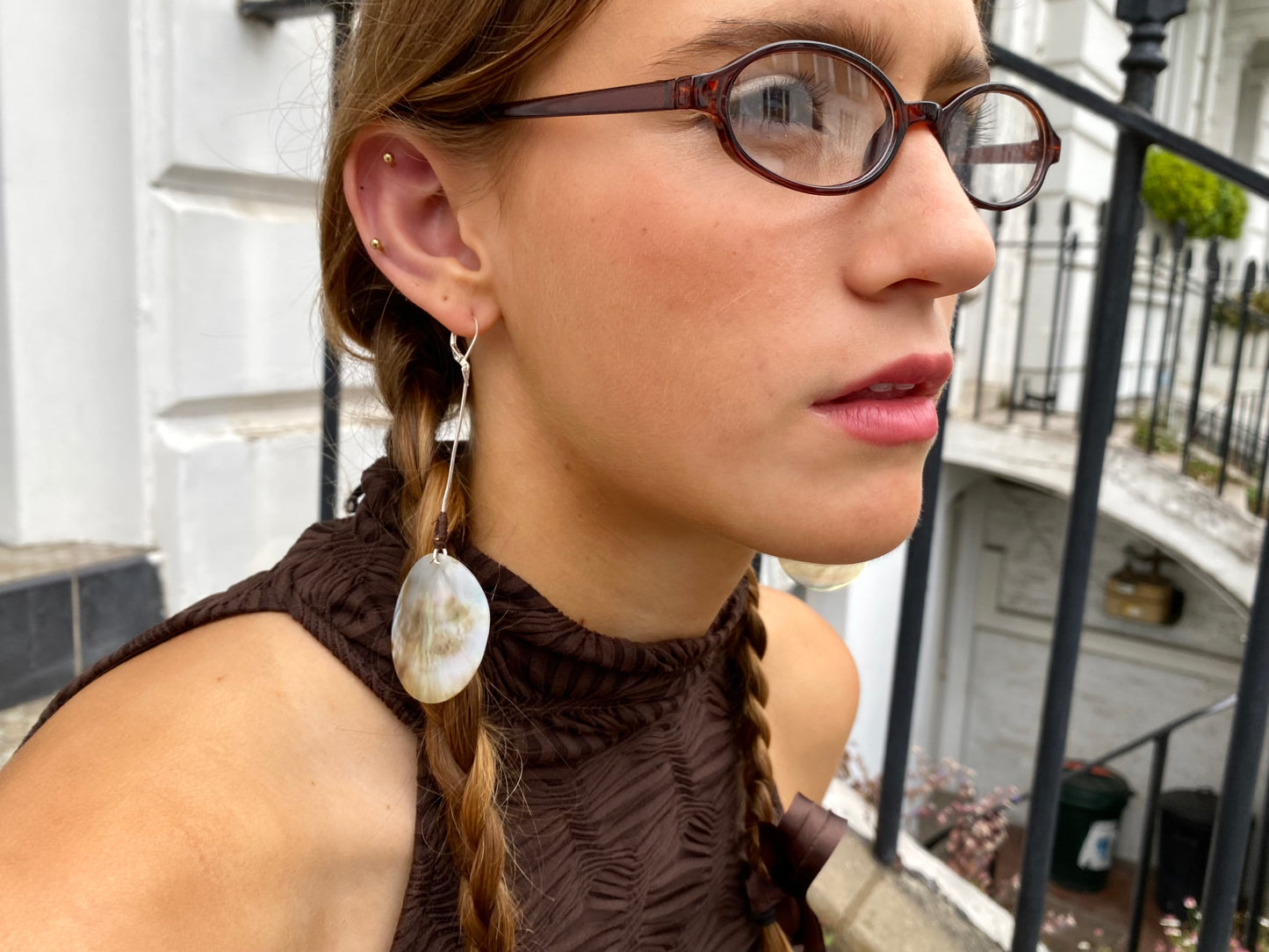 “Gory bond” earrings.